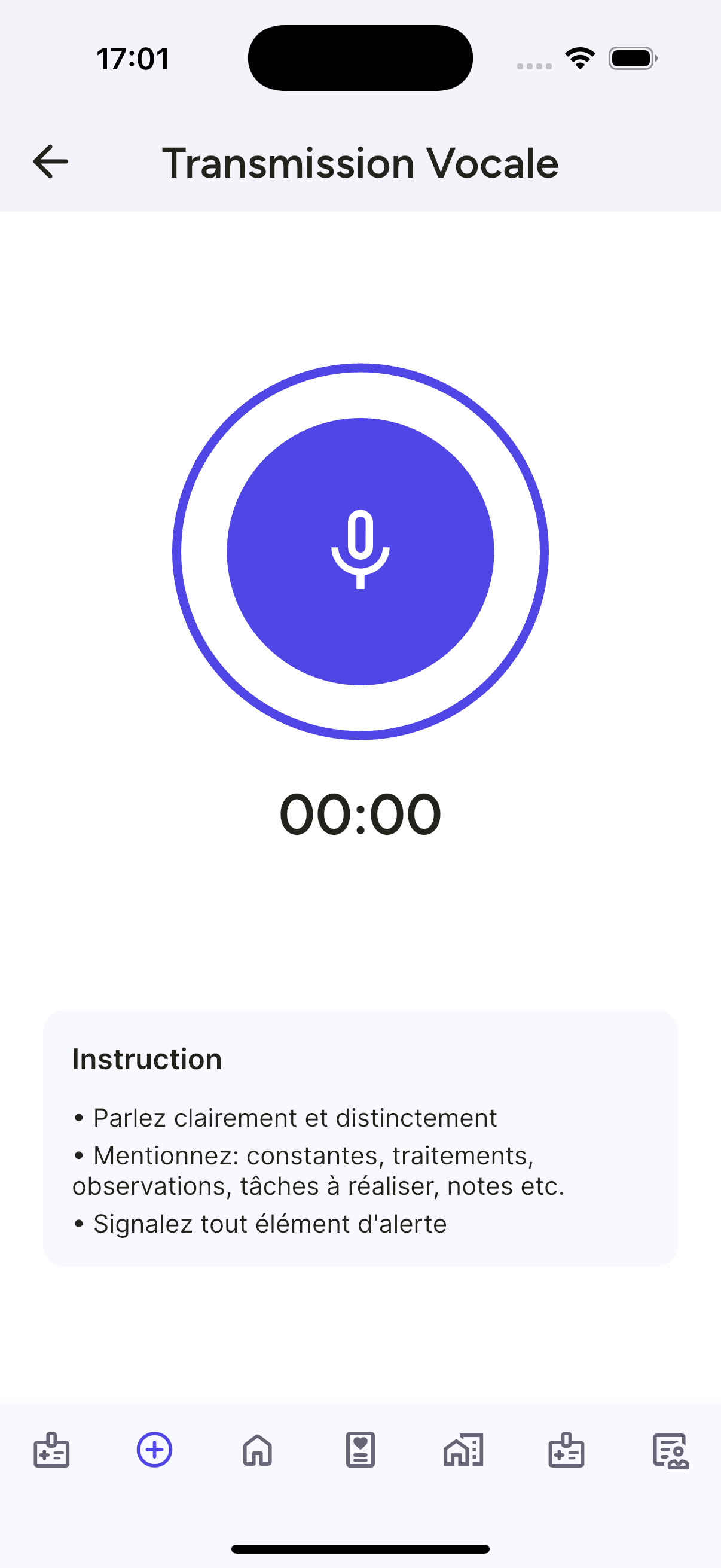 Écran dictée vocale